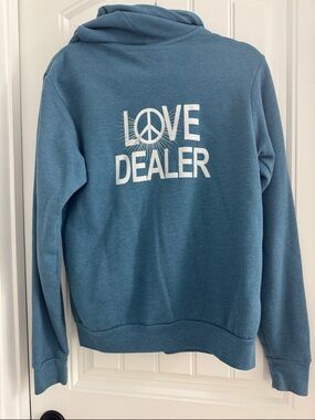 Picasso Jasper Love Dealer Graphic Zip Up Hoodie in Blue